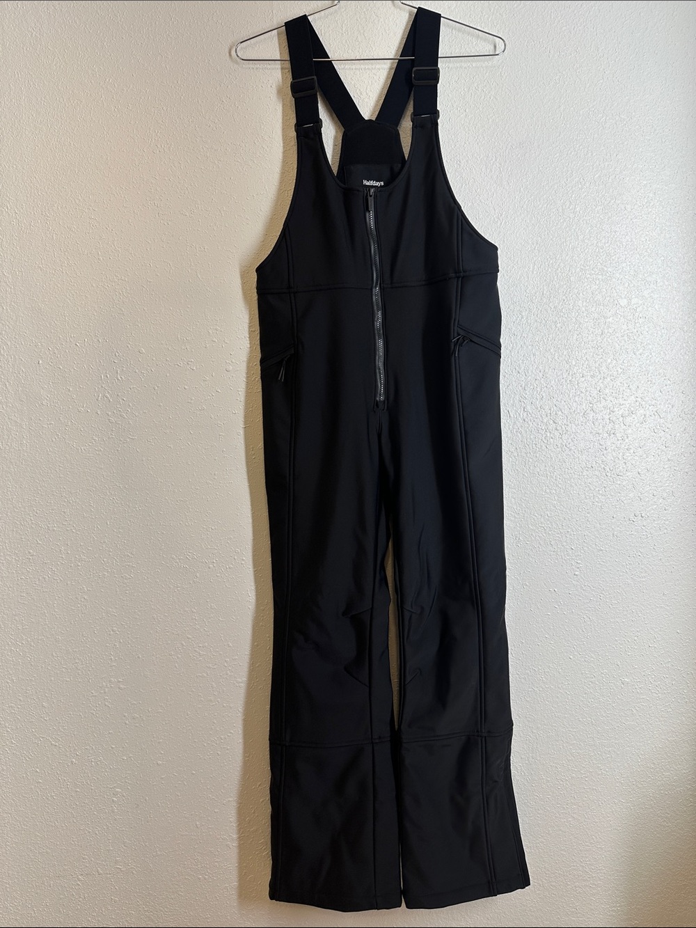 Halfway Black Zip-Front Bib Jumpsuit